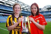 30 July 2007; Under 16A captains, Kate McDonald, Kilkenny, left, and Catherine O'Brien, Cork, at a photocall ahead of the All-Ireland Under 16A Camogie Championship Final and the All-Ireland Under 16B Camogie Championship Final. Croke Park, Dublin. Picture credit: Caroline Quinn / SPORTSFILE