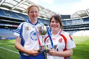 30 July 2007; Under 16B captains, Patricia Jackman, Waterford, left, and Aine Kelly, Derry, at a photocall ahead of the All-Ireland Under 16A Camogie Championship Final and the All-Ireland Under 16B Camogie Championship Final. Croke Park, Dublin.Caroline Quinn / SPORTSFILE