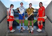 30 July 2007; Under 16B captains, left, Aine Kelly, Derry, and Patricia Jackman, Waterford, with Under 16A captains, Kate McDonald, Kilkenny, and Catherine O'Brien, Cork, at a photocall ahead of the All-Ireland Under 16A Camogie Championship Final and the All-Ireland Under 16B Camogie Championship Final. Croke Park, Dublin. Picture credit: Brian Lawless / SPORTSFILE
