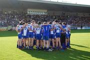 28 July 2007; The Monaghan team in a huddle before the match. Bank of Ireland All-Ireland Senior Football Championship Qualifier, Round 3, Donegal v Monaghan, Healy Park, Omagh, Co. Tyrone. Picture credit; Daire Brennan / SPORTSFILE