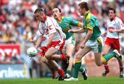 4 August 2007; Damian McCaul, Tyrone, in action against Caoimhin King, right, and Anthony Moyles, Meath. Bank of Ireland Football Championship Quarter Final, Tyrone v Meath, Croke Park, Dublin. Picture Credit; Brian Lawless / SPORTSFILE
