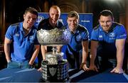 8 December 2014; Leinster players, from left, Luke McGrath, Darragh Fanning, Brendan Macken and Cian Healy at the Bank of Ireland Leinster Schools Cup Draw in association with Beauchamps Solicitors. House of Lords, Bank of Ireland, College Green, Dublin. Photo by Sportsfile