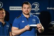 8 December 2014;Cian Healy pulls out the name of St. Mary's College during the Bank of Ireland Leinster Schools Cup Draw in association with Beauchamps Solicitors. House of Lords, Bank of Ireland, College Green, Dublin. Photo by Sportsfile