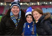 7 December 2014; Leinster supporters, from left, Kevin, Kieran and Mary O'Sullivan, from Shankill, Dublin, ahead of the game. European Rugby Champions Cup 2014/15, Pool 2, Round 3, Harlequins v Leinster. Twickenham Stoop, Twickenham, London, England. Picture credit: Stephen McCarthy / SPORTSFILE