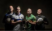 9 December 2014; #TheToughest – St. Vincent's selector Neil Curran and captain Hugh Gill with Rhode captain Pauric Sullivan and manager Pat Daly ahead of their AIB GAA Leinster Senior Football Club Championship Final on the 14th of December in Navan at 2pm. St. Vincent’s are the current holders of #TheToughest title in Leinster and will look to defend their crown against Offaly side. For exclusive content and to see why the AIB Club Championships are #TheToughest follow us @AIB_GAA and on Facebook at facebook.com/AIBGAA. Johnstown House, Enfield, Co Meath. Picture credit: Stephen McCarthy / SPORTSFILE