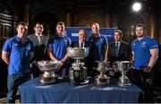 8 December 2014; Leinster players, from left, Luke McGrath, Brendan Macken, Darragh Fanning and Cian Healy, with Ian Murray, Marketing Manager of Partnerships, Bank of Ireland, John Glackin, President Leinster branch, and Conor Montayne, Schools Chairman, at the Bank of Ireland Schools Leinster Draw in association with Beauchamps Solicitors. House of Lords, Bank of Ireland, College Green, Dublin. Photo by Sportsfile