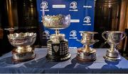 8 December 2014; A general view of the cups on display at the Bank of Ireland Schools Leinster Draw in association with Beauchamps Solicitors. House of Lords, Bank of Ireland, College Green, Dublin. Photo by Sportsfile