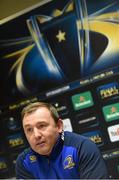 9 December 2014; Leinster skills and kicking coach Richie Murphy during a press conference ahead of their European Champions Cup, Pool 2, match against Harlequins on Saturday. Leinster Rugby Press Conference, Leinster Rugby HQ, UCD, Belfield, Dublin. Picture credit: Pat Murphy / SPORTSFILE