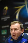 9 December 2014; Leinster skills and kicking coach Richie Murphy during a press conference ahead of their European Champions Cup, Pool 2, match against Harlequins on Saturday. Leinster Rugby Press Conference, Leinster Rugby HQ, UCD, Belfield, Dublin. Picture credit: Pat Murphy / SPORTSFILE