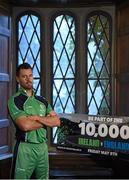 9 December 2014; Ireland cricketer Max Sorensen at the launch of &quot;Be Part of the 10,000&quot; for the one day international cricket match between Ireland and England, which is taking place at Malahide on Friday May 8th 2015. Malahide Castle, Dublin. Photo by Sportsfile