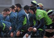 9 December 2014; Connacht players, including Robbie Henshaw, Rodney Ah You, Saba Meunargia, and Ultan Dillane during squad training ahead of their European Rugby Challenge Cup match against Bayonne on Saturday. Connacht Rugby Squad Training, The Sportsground, Galway. Picture credit: Diarmuid Greene / SPORTSFILE