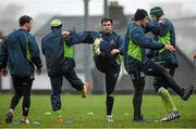 9 December 2014; Connacht players, including Ronan Lougney, warm up during squad training ahead of their European Rugby Challenge Cup match against Bayonne on Saturday. Connacht Rugby Squad Training, The Sportsground, Galway. Picture credit: Diarmuid Greene / SPORTSFILE