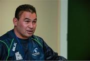 9 December 2014; Connacht head coach Pat Lam during a press conference ahead of their European Rugby Challenge Cup match against Bayonne on Saturday. Connacht Rugby Squad Training, The Sportsground, Galway. Picture credit: Diarmuid Greene / SPORTSFILE