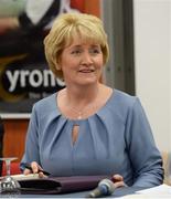 9 December 2014; Roisin Jordan, outgoing vice chairperson of the Tyrone GAA County Board, before the Tyrone GAA Convention 2014. Garvaghey Centre, Garvaghey, Co. Tyrone. Picture credit: Oliver McVeigh / SPORTSFILE