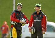 10 December 2014; Munster assistant coach Ian Costello, left, and scrum coach Jerry Flannery during squad training ahead of their European Rugby Champions Cup 2014/15, Pool 1, Round 4, match against ASM Clermont Auvergne on Sunday. Munster Rugby Squad Training, University of Limerick, Limerick. Picture credit: Diarmuid Greene / SPORTSFILE