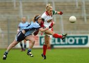 4 August 2007; Ciara McDermott, Mayo, in action against Sinead Finnegan, Dublin. TG4 All Ireland Ladies Football Championship, Group 1, Mayo v Dublin, Kingspan Breffni Park, Cavan. Picture credit; Pat Murphy / SPORTSFILE