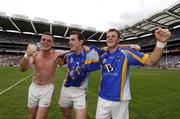 4 August 2007; Damien Power, left, Thomas Walsh and James Stafford, right, celebrate Wicklow's victory. Tommy Murphy Cup Final, Wicklow v Antrim, Croke Park, Dublin. Picture credit; Ray McManus / SPORTSFILE
