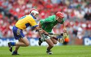 29 July 2007; Andrew O'Shaughnessy, Limerick, in action against Kevin Dilleen, Clare. Guinness All-Ireland Senior Hurling Championship Quarter-Final, Clare v Limerick, Croke Park, Dublin. Picture credit; Ray McManus / SPORTSFILE