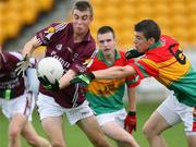 5 August 2007; Paul Conroy, Galway, in action against Daniel St Ledger, Carlow. ESB All-Ireland Minor Football Championship Quater-Final, Galway v Carlow, O'Connor Park, Tullamore, Co. Offaly. Picture credit; Oliver McVeigh / SPORTSFILE