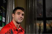 10 December 2014; Munster's Conor Murray speaking during a press conference ahead of their European Rugby Champions Cup 2014/15, Pool 1, Round 4, match against ASM Clermont Auvergne on Sunday. Munster Rugby Press Conference, Castletroy Park Hotel, Limerick. Picture credit: Diarmuid Greene / SPORTSFILE