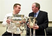 10 December 2014; Ger Keville, Sports Editor of Independent.ie, and Uachtarán Chumann Lúthchleas Gael Liam Ó Néill in attendance at the launch of the Independent.ie Higher Education GAA Senior Championships at Croke Park, Dublin. Picture credit: Stephen McCarthy / SPORTSFILE