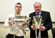 10 December 2014; Ger Keville, Sports Editor of Independent.ie, and Uachtarán Chumann Lúthchleas Gael Liam Ó Néill in attendance at the launch of the Independent.ie Higher Education GAA Senior Championships at Croke Park, Dublin. Picture credit: Stephen McCarthy / SPORTSFILE