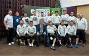 10 December 2014; The Republic of Ireland amputee team after receiving their caps from John Delaney, Chief Executive, FAI. Bewley's Hotel, Dublin Airport, Dublin. Picture credit: Barry Cregg / SPORTSFILE