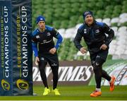 12 December 2014; Leinster's Zane Kirchner, left, and Luke Fitzgerald, in action during their captains run ahead of their European Rugby Champions Cup, pool 2, round 4, match against Harlequins on Saturday. Leinster Rugby Captain's Run. Aviva Stadium, Lansdowne Road, Dublin Picture credit: Piaras Ó Mídheach / SPORTSFILE