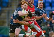 13 December 2014; Cathal Marsh, Leinster A, is tackled by Cameron Setter, Plymouth Albion. British & Irish Cup Round 6. Leinster A v Plymouth Albion, Donnybrook Stadium, Donnybrook, Dublin.  Picture credit: Pat Murphy / SPORTSFILE