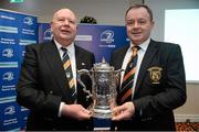 13 December 2014; Acting President of Newbridge RFC Ollie Delaney, left, and Chairman Stephen Nugent, at Bank of Ireland Provincial Towns Cup Draw, Ballsbridge Hotel, Dublin. Picture credit: Barry Cregg / SPORTSFILE