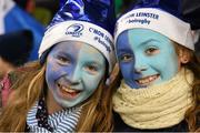 13 December 2014; Leinster supporters Sophie Burke, left, aged 10, and Sarah Byrne, aged 10, from Barnhall, ahead of the game. European Rugby Champions Cup 2014/15, Pool 2, Round 4, Leinster v Harlequins. Aviva Stadium, Lansdowne Road, Dublin. Photo by Sportsfile
