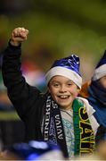 13 December 2014; Leinster supporter Stephen Cahill, aged 10, from Tullamore, ahead of the game. European Rugby Champions Cup 2014/15, Pool 2, Round 4, Leinster v Harlequins. Aviva Stadium, Lansdowne Road, Dublin. Photo by Sportsfile