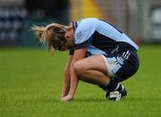 4 August 2007; Louise Kelly, Dublin, shows her disapointment after the game. TG4 All Ireland Ladies Football Championship, Group 1, Mayo v Dublin, Kingspan Breffni Park, Cavan. Picture credit; Pat Murphy / SPORTSFILE