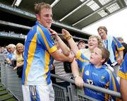 4 August 2007; James Stafford, Wicklow, celebrates with fans after the game. Tommy Murphy Cup Final, Wicklow v Antrim, Croke Park, Dublin. Picture credit; Oliver McVeigh / SPORTSFILE