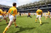 4 August 2007; The Antrim Squad  warm up before the game. Tommy Murphy Cup Final, Wicklow v Antrim, Croke Park, Dublin. Picture credit; Oliver McVeigh / SPORTSFILE