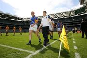 4 August 2007; Wicklow Captain Tommy Gill leads his team in the parade. Tommy Murphy Cup Final, Wicklow v Antrim, Croke Park, Dublin. Picture credit; Oliver McVeigh / SPORTSFILE