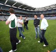 8 August 2007; Derry players Joe Diver, left, Joe Keenan, Eoin and Paddy Bradley inspecting Croke Park ahead of Saturday's Bank of Ireland Football Championship Quarter Final against Dublin. Members of the Derry team walked the pitch after last Sunday's (5th) games. Croke Park, Dublin. Picture credit: Oliver McVeigh / SPORTSFILE