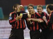 10 August 2007; Kevin Hunt, Bohemians, celebrates with team-mates, from left, Conor Powell, John Paul Kelly and Stephen O'Donnell after scoring. eircom League of Ireland Premier Division, Bohemians v Cork City, Dalymount Park, Dublin. Picture credit; Stephen McCarthy / SPORTSFILE *** Local Caption ***