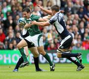 11 August 2007; Paddy Wallace, Ireland, in action against Andrew Henderson and Allister Hogg, Scotland. Rugby World Cup Warm Up Game, Scotland v Ireland, Murrayfield, Scotland. Picture credit; Oliver McVeigh / SPORTSFILE