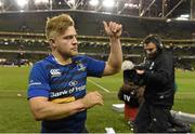 13 December 2014; Leinster's Ian Madigan salutes the crowd as he leaves the pitch. European Rugby Champions Cup 2014/15, Pool 2, Round 4, Leinster v Harlequins. Aviva Stadium, Lansdowne Road, Dublin. Picture credit: Brendan Moran / SPORTSFILE