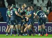 13 December 2014; Connacht players celebrate at the final whistle. European Rugby Challenge Cup 2014/15, Pool 2, Round 4, Bayonne v Connacht, Stade Jean-Dauger, Bayonne, France Picture credit: Matt Browne / SPORTSFILE