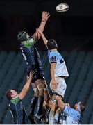 13 December 2014; Aly Muldowney, Connacht, takes the ball in the lineout Baptiste Chouzenoux, Bayonne. European Rugby Challenge Cup 2014/15, Pool 2, Round 4, Bayonne v Connacht, Stade Jean-Dauger, Bayonne, France Picture credit: Matt Browne / SPORTSFILE