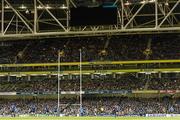 13 December 2014; Leinster's Ian Madigan kicks a penalty to put his side ahead 14-13 with 10 minutes of play left. European Rugby Champions Cup 2014/15, Pool 2, Round 4, Leinster v Harlequins. Aviva Stadium, Lansdowne Road, Dublin. Picture credit: Brendan Moran / SPORTSFILE