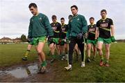 14 December 2014; Members of the Corofin team before the game against Tir Chonaill Gaels. AIB GAA Football Senior Club Championship Quarter-Final, Tir Chonaill Gaels v Corofin, Páirc Smárgaid, Ruislip, London. Picture credit: David Maher / SPORTSFILE