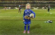 13 December 2014; Leinster mascot Kate Macadam, from Greystones, Co. Wicklow. Mascots at Leinster v Harlequins  European Rugby Champions Cup 2014/15, Pool 2, Round 4, Leinster v Harlequins. Aviva Stadium, Lansdowne Road, Dublin. Picture credit: Brendan Moran / SPORTSFILE