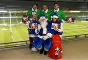 13 December 2014; Leinster Santa & Elves ahead of the game. European Rugby Champions Cup 2014/15, Pool 2, Round 4, Leinster v Harlequins. Aviva Stadium, Lansdowne Road, Dublin. Photo by Sportsfile