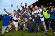 14 December 2014; The St Vincents players celebrate with the McCabe Cup. AIB Leinster GAA Football Senior Club Championship Final, Rhode v St Vincent's, Pairc Táilteann, Navan, Co. Meath. Picture credit: Pat Murphy / SPORTSFILE