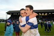 14 December 2014; St Vincent's Diarmuid Connolly, right, celebrates with team-mate Shane Carthy after the game. AIB Leinster GAA Football Senior Club Championship Final, Rhode v St Vincent's, Pairc Táilteann, Navan, Co. Meath. Picture credit: Piaras Ó Mídheach / SPORTSFILE