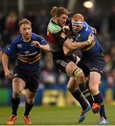 13 December 2014; Darragh Fanning, Leinster, is tackled by Luke Wallace, Harlequins. European Rugby Champions Cup 2014/15, Pool 2, Round 4, Leinster v Harlequins. Aviva Stadium, Lansdowne Road, Dublin. Picture credit: Stephen McCarthy / SPORTSFILE