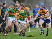 14 December 2014; Sean Forde, Gort, in action against Damien Hayes, Portumna. Galway County Senior Hurling Championship Final, Portumna v Gort, Kenny Park, Athenry, Co. Galway. Picture credit: Ray Ryan / SPORTSFILE